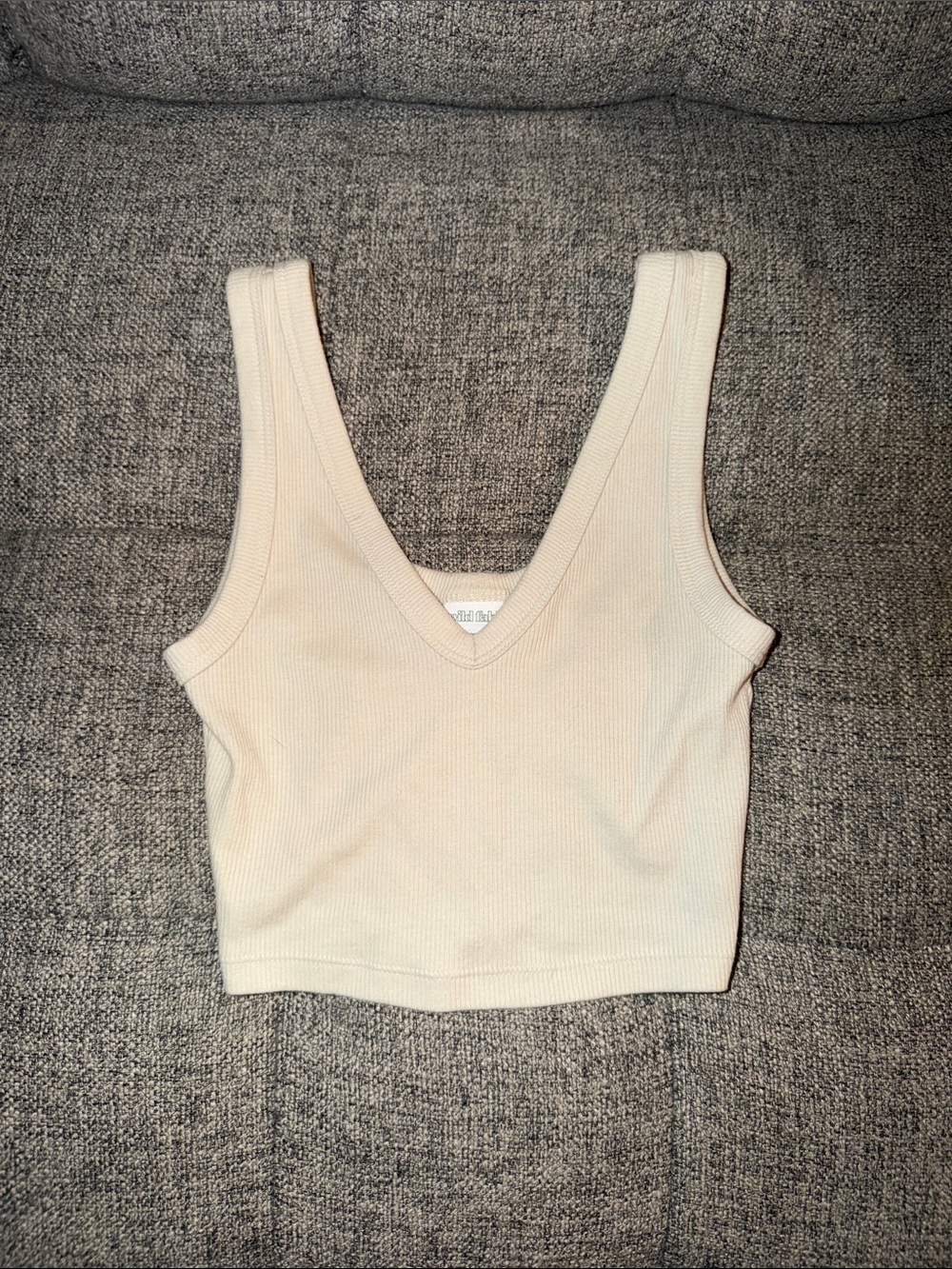 wild fable Ribbed V-Neck Crop Tank - Cream